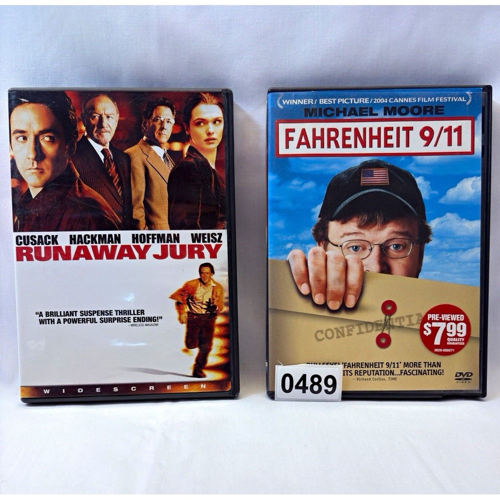 Runaway Jury DVD PG-13 and Fahrenheit 911 Michael Moore. 2 DVD Movies 489